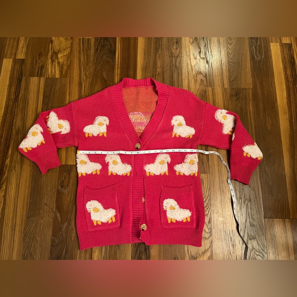 Womens Long Cardigan Button Down Patchwork Knitte… - image 1